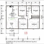 Floor plan for a 4-bedroom log house measuring 13m by 10.8m. The layout includes a verandah at the entrance leading to a lounge area, dining area, and kitchen. Four bedrooms are arranged along a passage, with a shared bathroom near bedrooms 1 and 4. Bedrooms 2 and 3 have built-in wardrobes. The design also includes room dimensions and labels for each area, providing a clear overview of the space distribution.